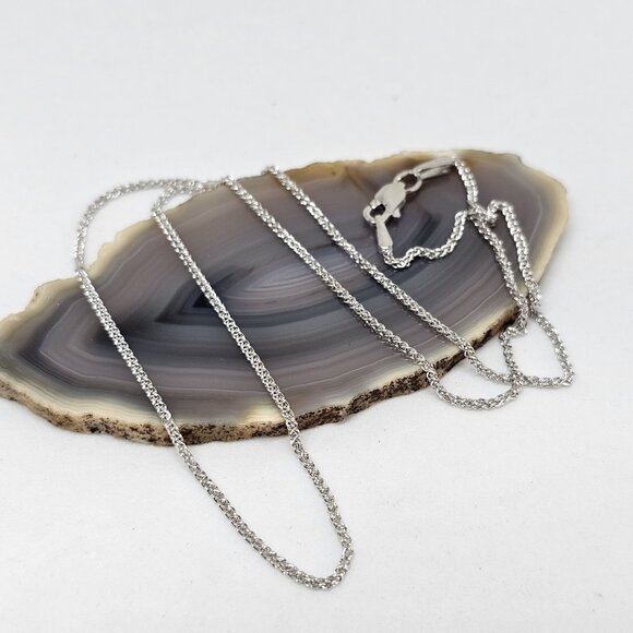 RCI 14K White Gold 1 mm Wheat Chain 16" 2.68 Grams Turkey - Picture 1 of 12